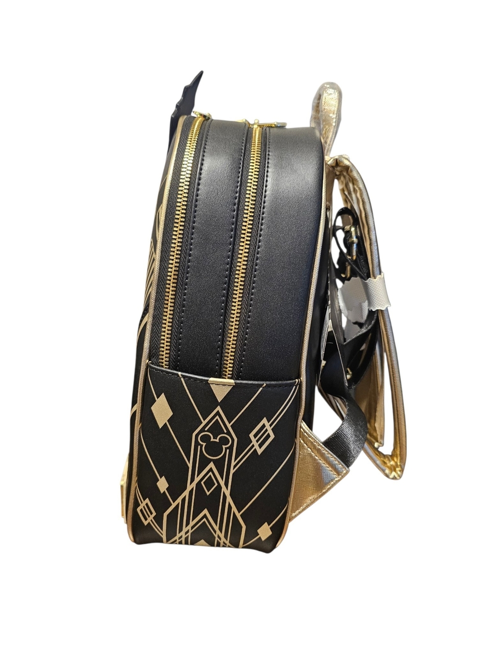 Disney Black & Gold Art Deco Mickey & Minnie Great Gatsby Backpack - Picture 2 of 10